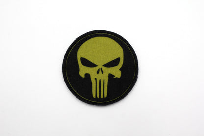 Green Skull hook and loop morale patch