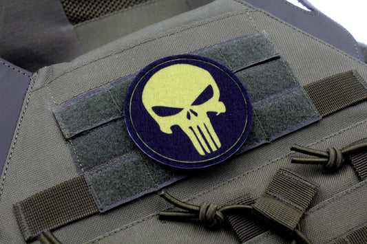 Green Skull hook and loop morale patch