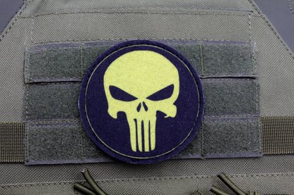 Green Skull hook and loop morale patch