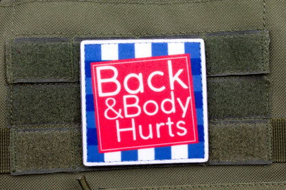 Back and body hurts hook and loop morale patch