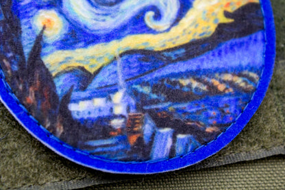 Starry night Vincent van gogh fine art patch hook and loop