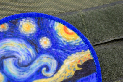 Starry night Vincent van gogh fine art patch hook and loop