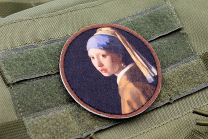 Girl with a Pearl Earring by Johannes Vermeer fine art hook and loop patch