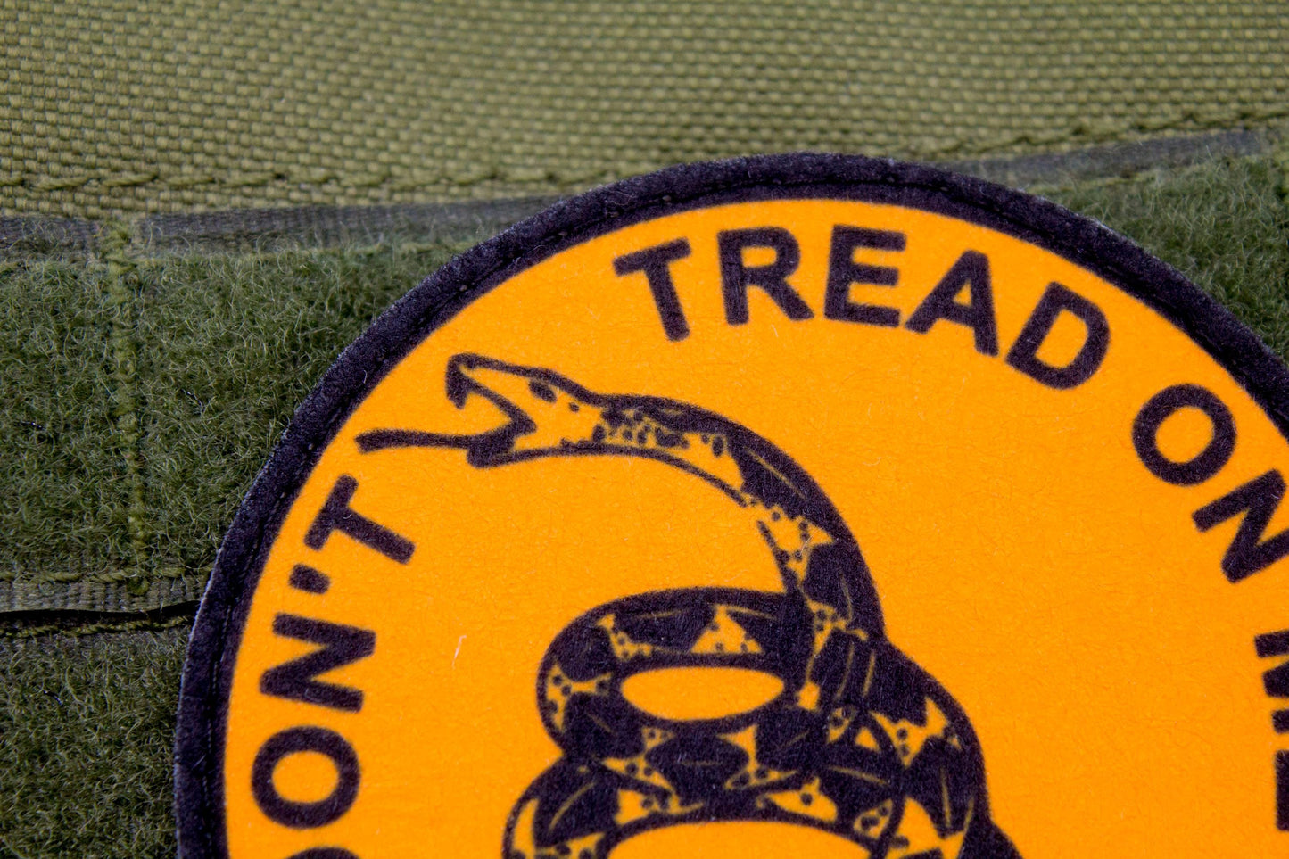 Dont Tread On Me Gadsden patriotic hook and loop patch ORANGE