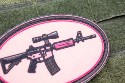 Pink gun hook and loop morale patch