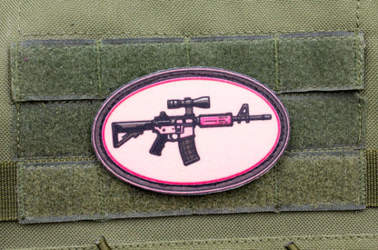 Pink gun hook and loop morale patch