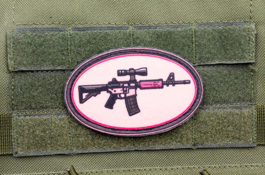 Pink gun hook and loop morale patch