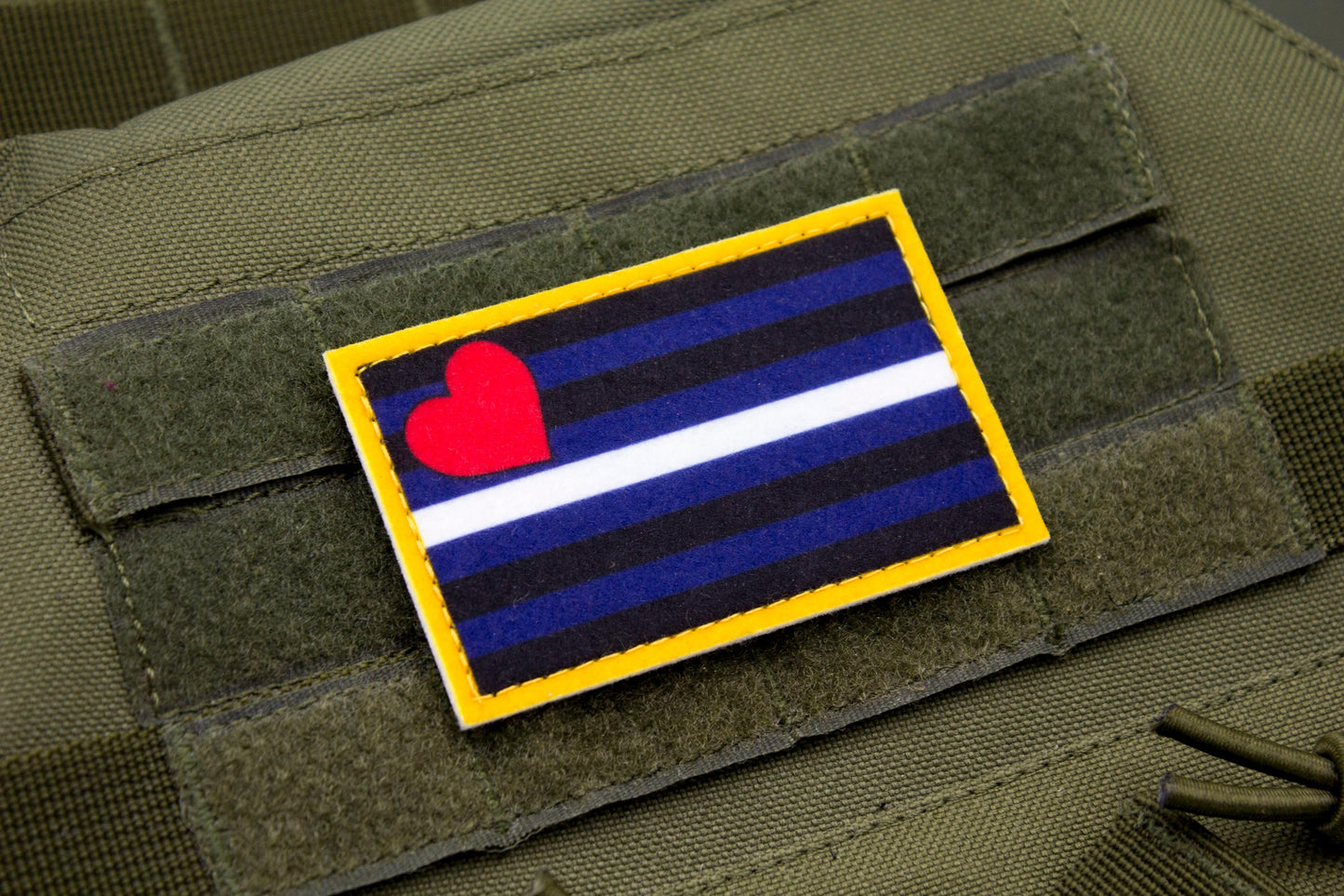 Leather pride flag hook and loop patch