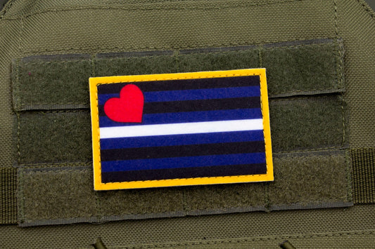 Leather pride flag hook and loop patch