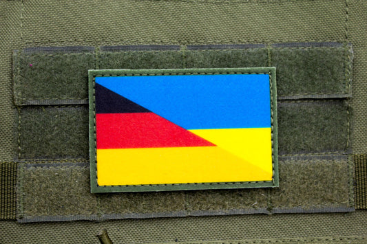 German and Ukraine Flag hook and loop patch deutschland flagge