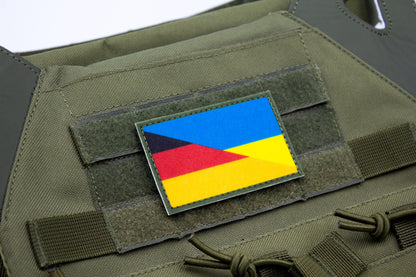 German and Ukraine Flag hook and loop patch deutschland flagge