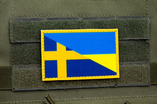 Sweden and Ukraine Flag hook and loop patch Sveriges flagga