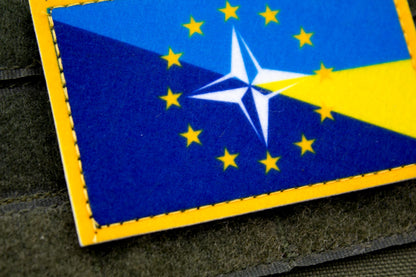 NATO and Ukraine flag hook and loop patch