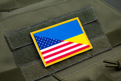 American Stand with Ukraine flag hook and loop patch