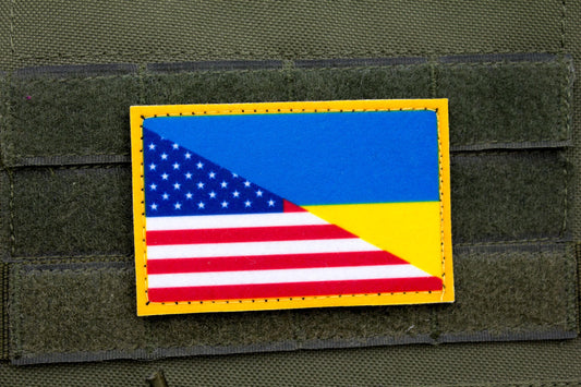 American Stand with Ukraine flag hook and loop patch