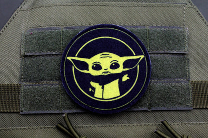 Grogu Baby Yoda hook and loop morale patch Mandalorian Parody Fan Art