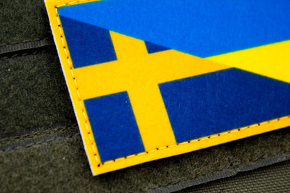 Sweden and Ukraine Flag hook and loop patch Sveriges flagga