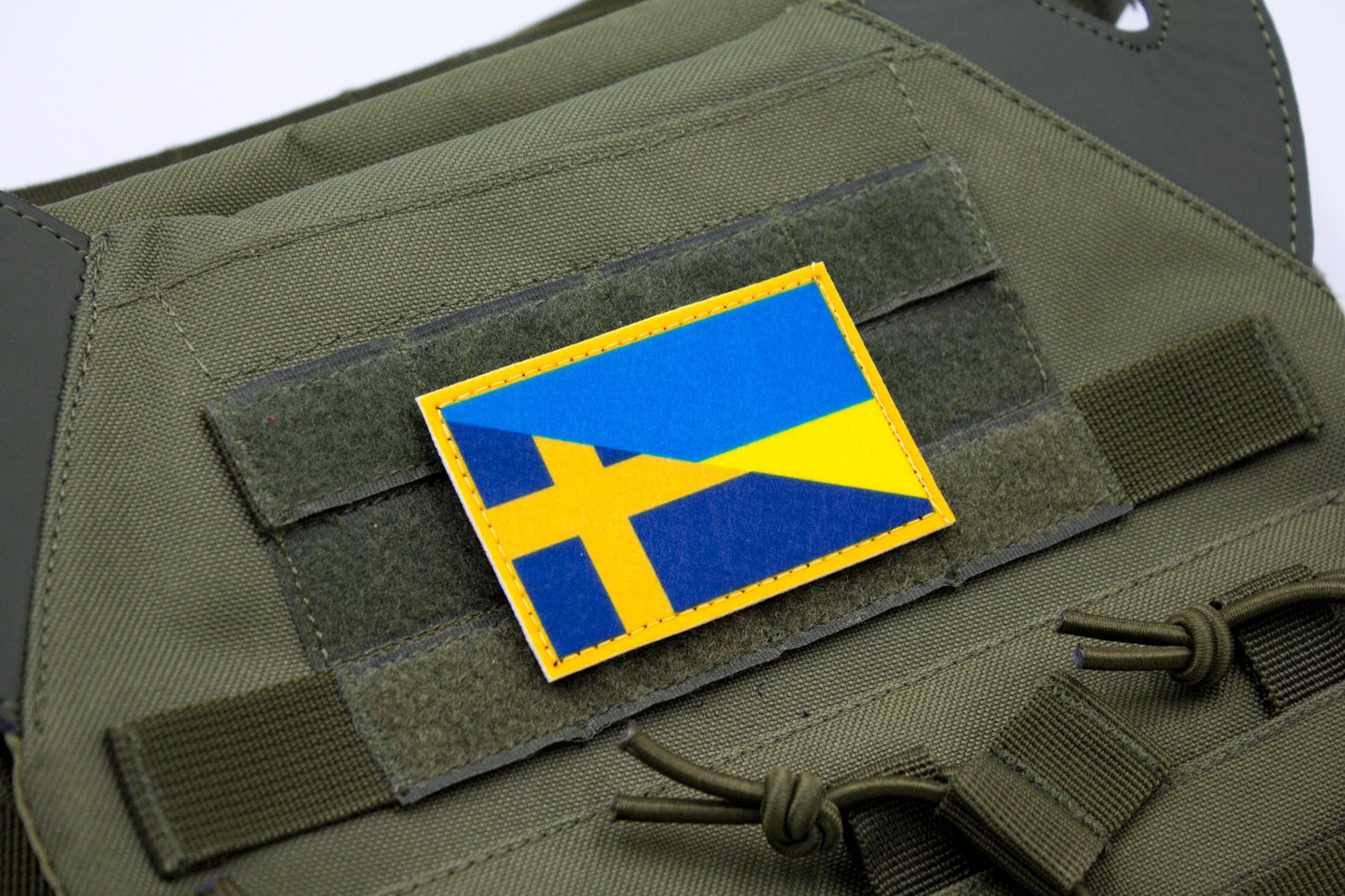 Sweden and Ukraine Flag hook and loop patch Sveriges flagga