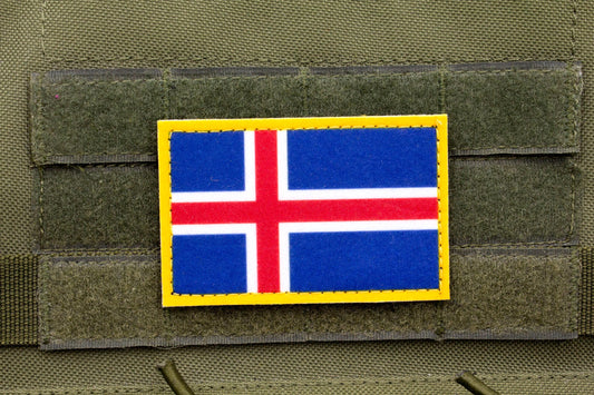 Iceland flag hook and loop patch Fáni Íslands