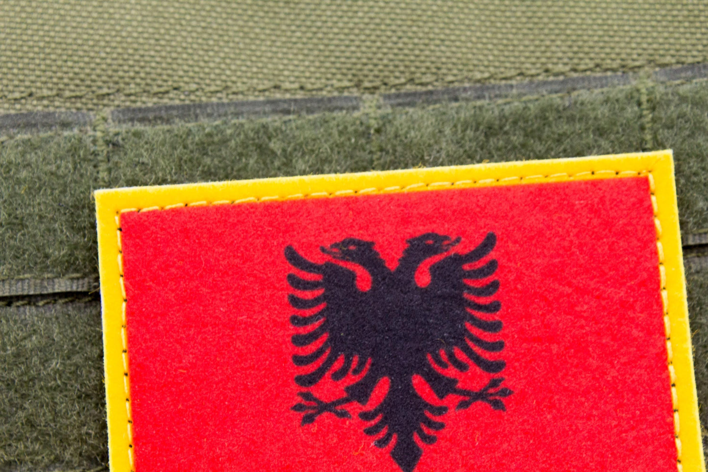 Albania flag hook and loop patch Flamuri i Shqipërisë
