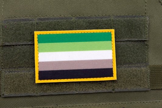 Aromantic LGBTQ flag hook and loop patch