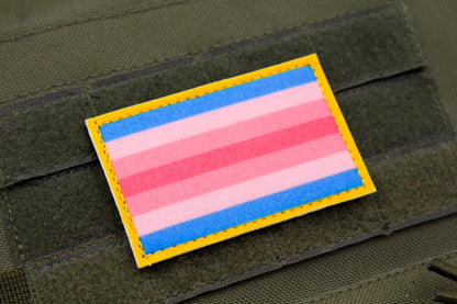 Trans woman LGBTQ flag hook and loop patch