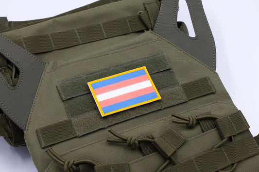 Transgender LGBTQ flag hook and loop patch