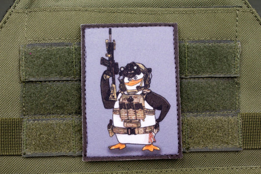 Penguin Meme hook and loop morale patch Madagascar penguins parody