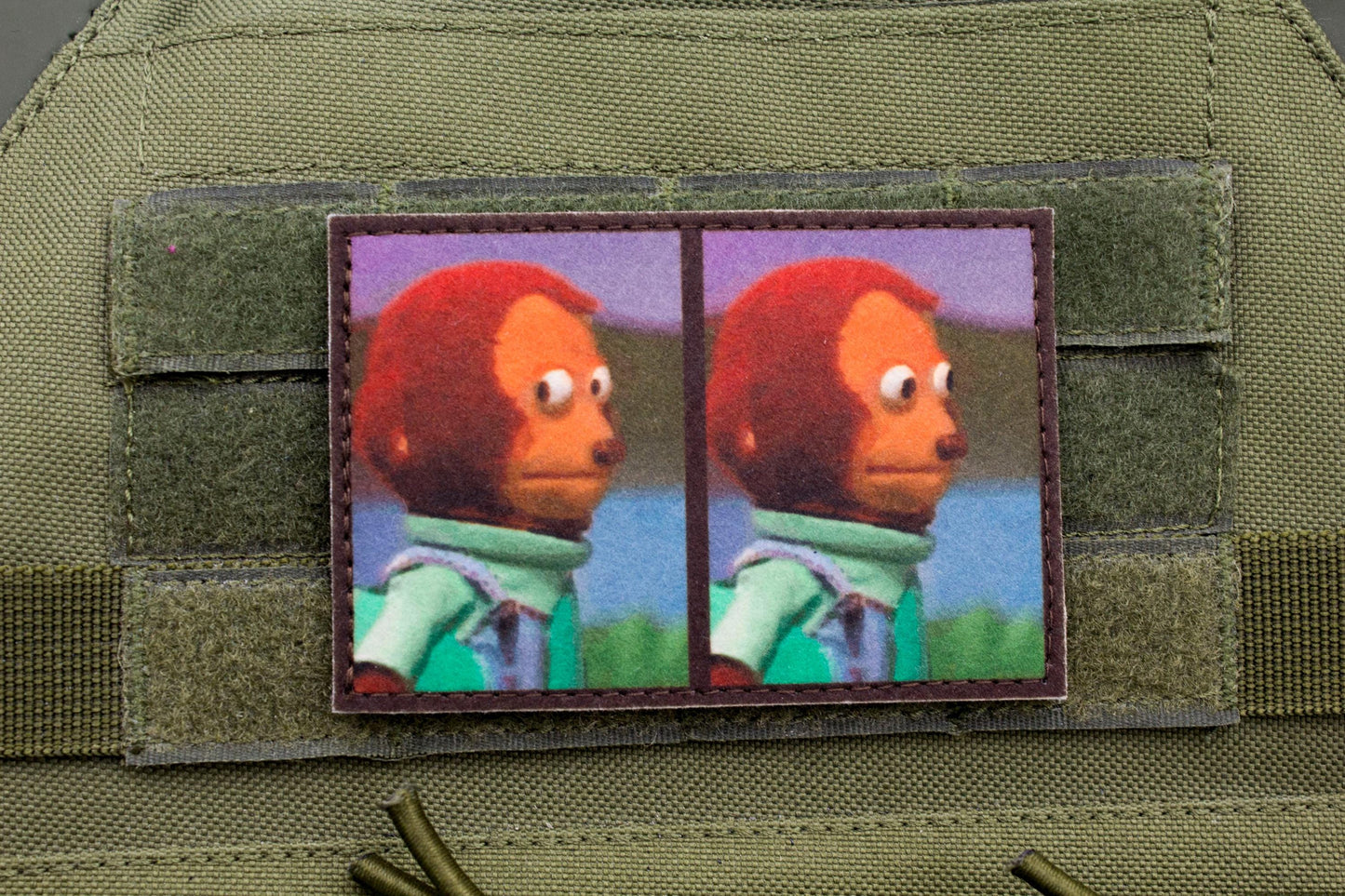 Monkey Meme hook and loop morale patch