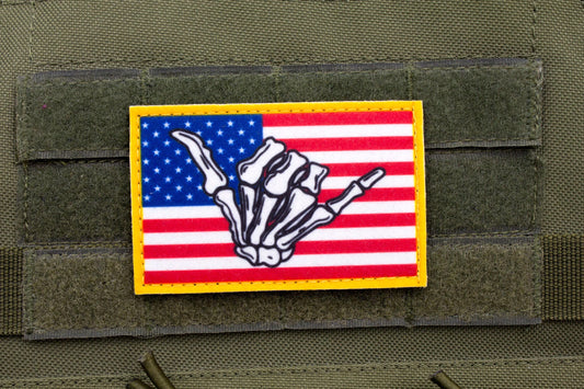 Hawaii shaka American surfing hook and loop patch