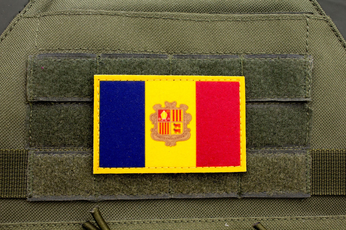 Andorra flag hook and loop patch Principat d’Andorra
