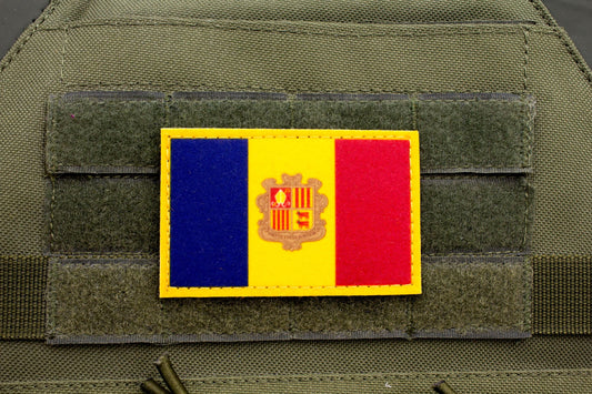 Andorra flag hook and loop patch Principat d’Andorra