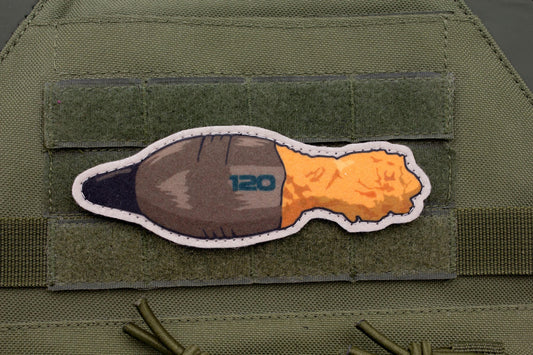 Mortar mine hook and loop morale patch
