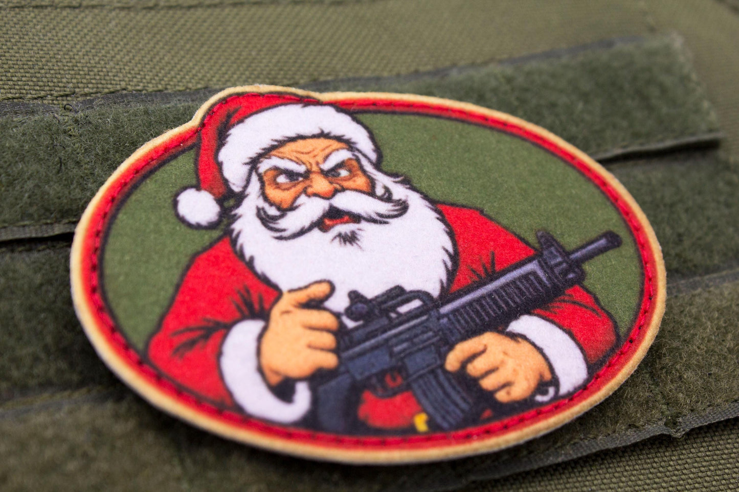 Santa Claus hook and loop morale patch