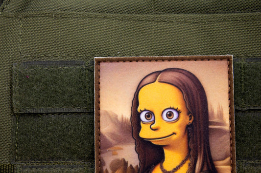 Lisa Simpson Mona Lisa hook and loop morale patch The Simpsons parody