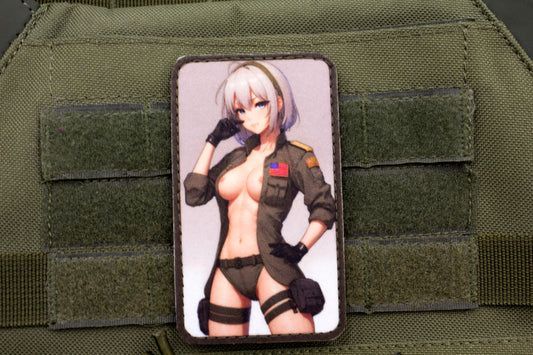 Sexy girl military hook and loop anime patch