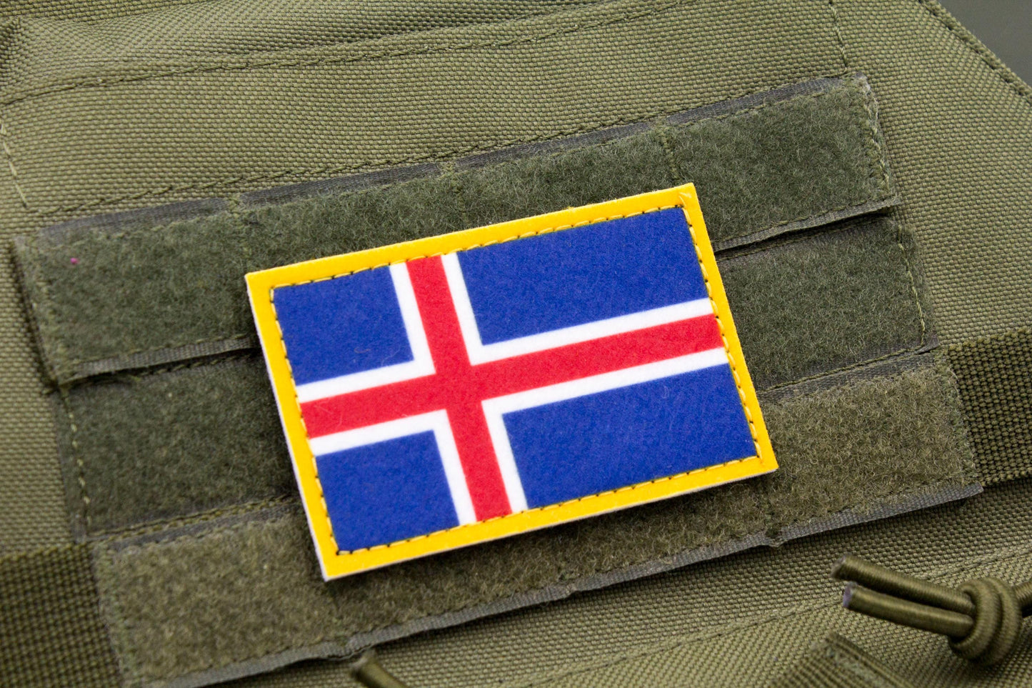 Iceland flag hook and loop patch Fáni Íslands