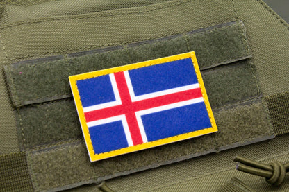 Iceland flag hook and loop patch Fáni Íslands