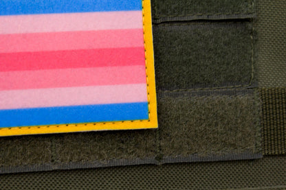 Trans woman LGBTQ flag hook and loop patch