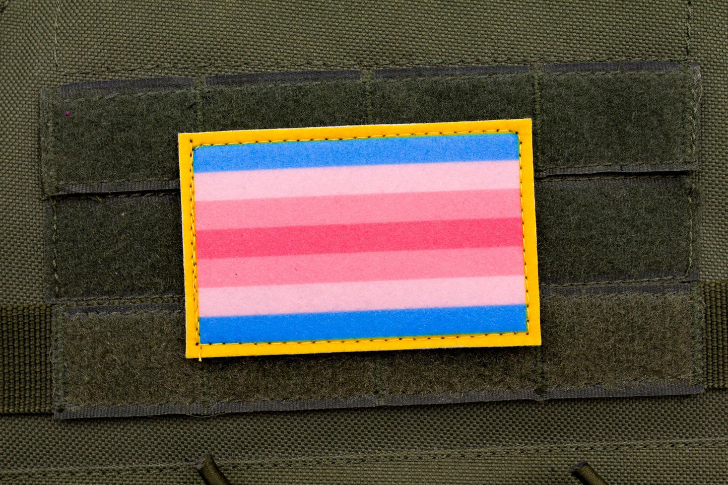Trans woman LGBTQ flag hook and loop patch