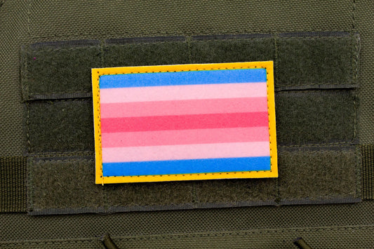 Trans woman LGBTQ flag hook and loop patch