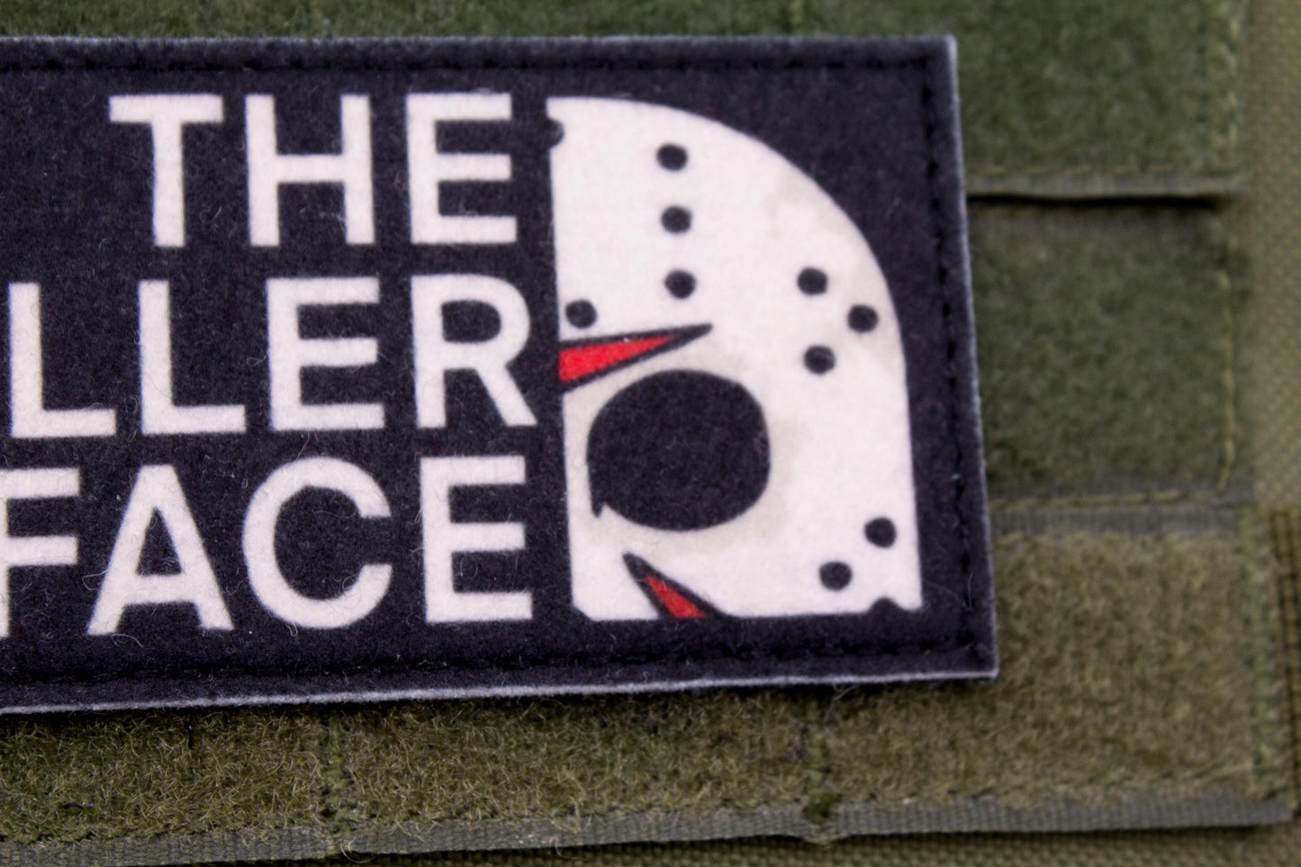 The Killer Face hook and loop morale patch North Face Parody
