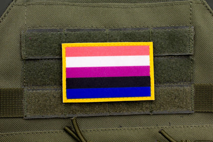 Gender fluidity LGBTQ flag hook and loop patch