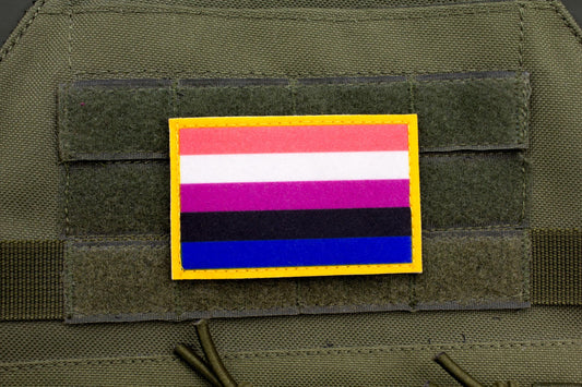 Gender fluidity LGBTQ flag hook and loop patch