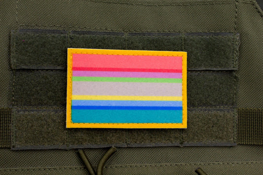 Gender questioning LGBTQ flag hook and loop patch