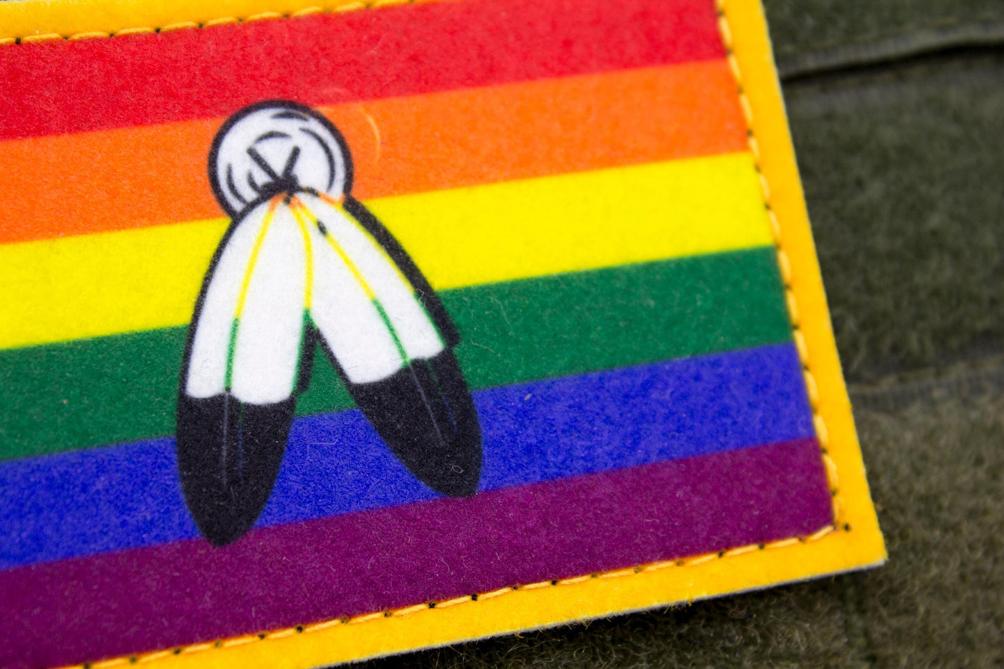 Two spirit LGBTQ flag hook and loop patch