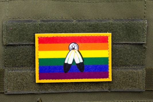 Two spirit LGBTQ flag hook and loop patch