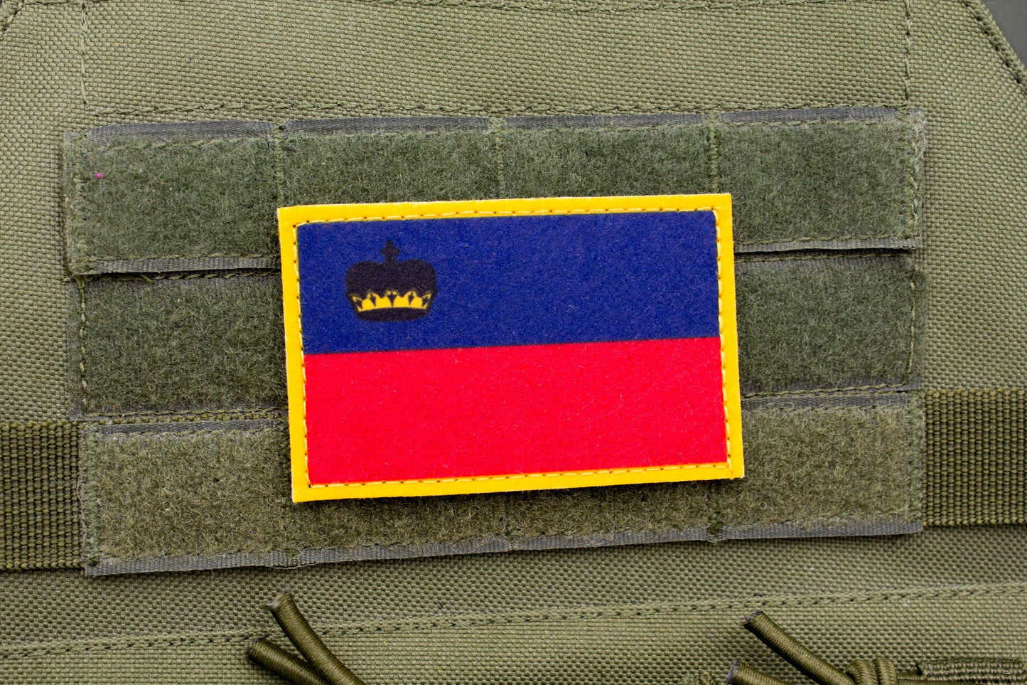 Liechtenstein flag hook and loop patch Liechtensteiner Flagge