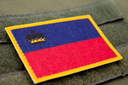 Liechtenstein flag hook and loop patch Liechtensteiner Flagge
