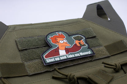 Shut up and take my money Futurama Cosplay hook and loop morale patch